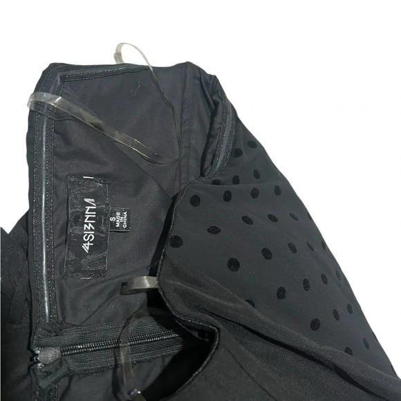 4Sienna Black Stapless Jumpsuit Corset  Small Chiffon Velvet Dot Wide Le… - Picture 5 of 5